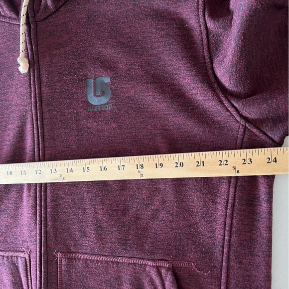 Burton Men's Oak Full-Zip Hoodie Utility Technical Dryride Heather Burgundy S - Picture 9 of 15